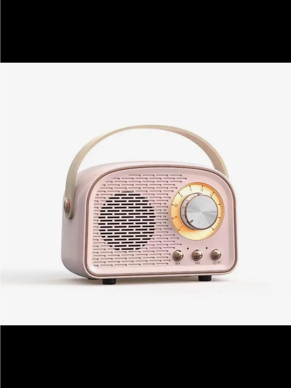 Retro-Style Portable Bluetooth Speaker — Pink